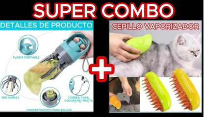 combo garra + cepillo vaporizador +limpiador de pelos